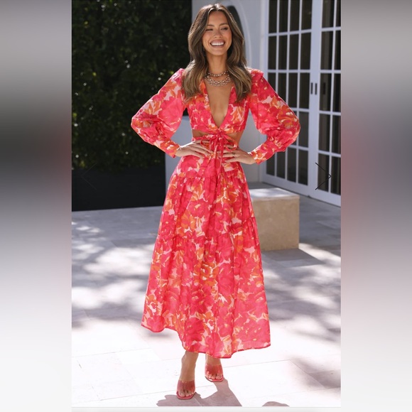 TALK LOUD MIDI DRESS FLORAL - Picture 2 of 6